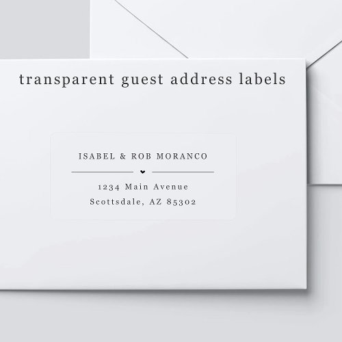 Transparent Wedding Guest Address Labels