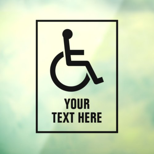 Transparent wheelchair sign static window sticker