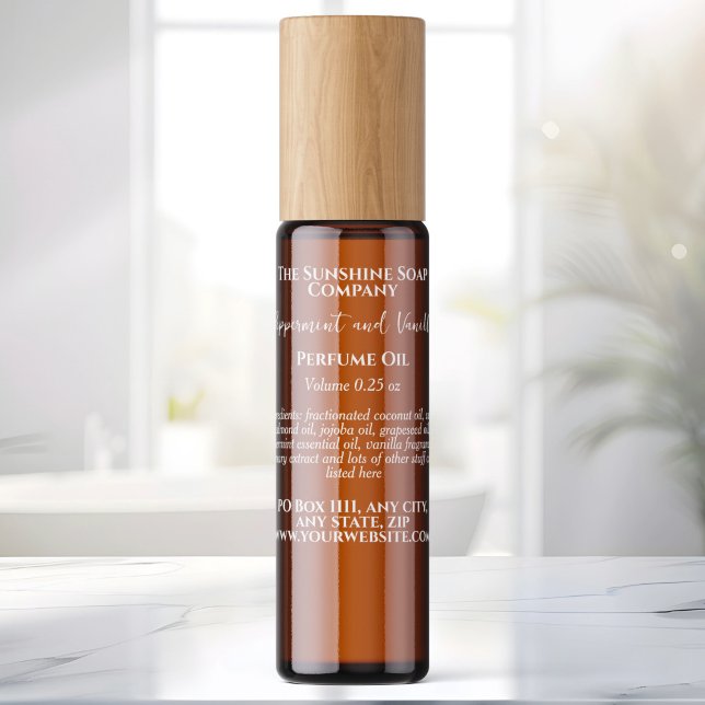 Transparent White Text Perfume Roller Bottle Label (Creator Uploaded)