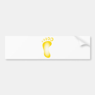 Transparent Yellow Foot Bumper Sticker