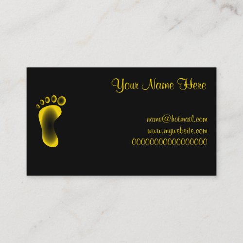 Transparent Yellow Foot Business Card Template