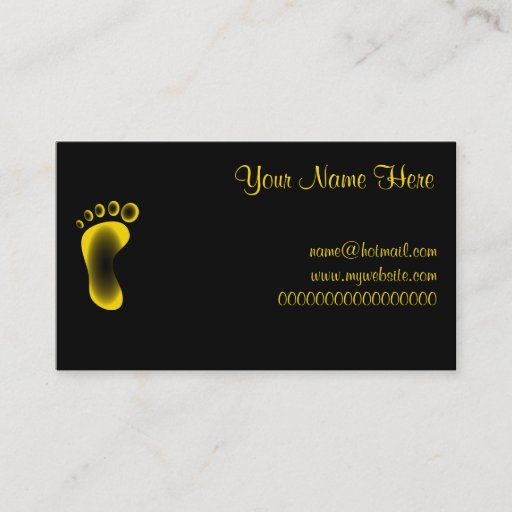 Customizable Transparent Yellow Foot Business Card Template