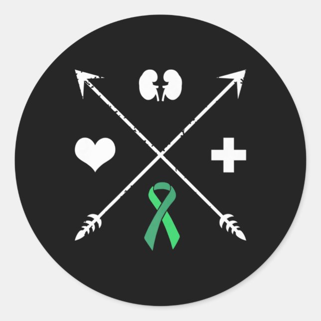 Transplant Awareness Kidney Disease Month  Classic Round Sticker (Front)