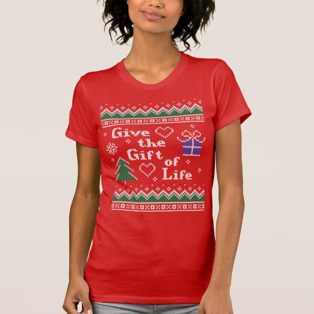 Transplant Gift of Life Christmas Ugly Sweater (Front)