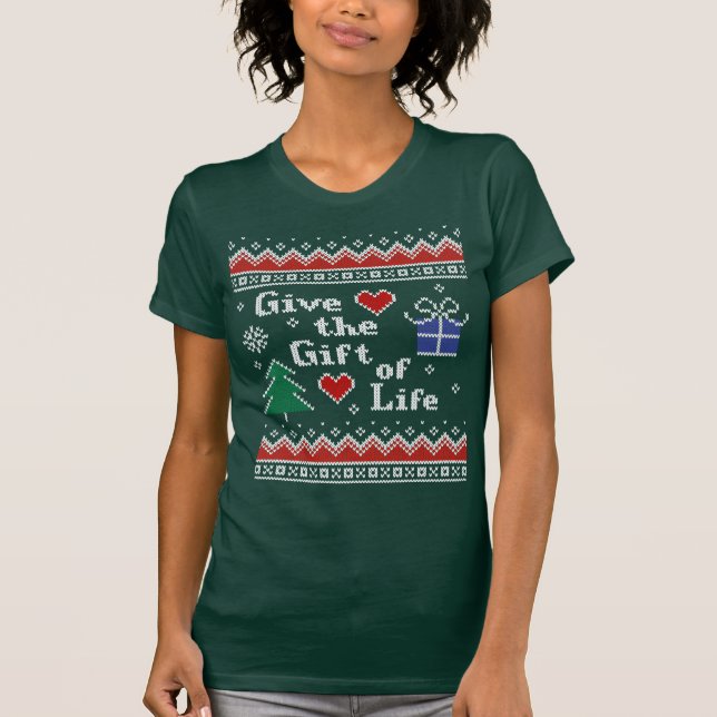 Transplant Gift of Life Christmas Ugly Sweater (Front)