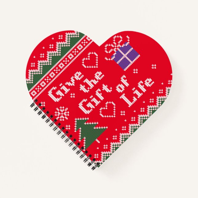 Transplant Gift of Life Knitted Christmas Sweater Notebook (Front)