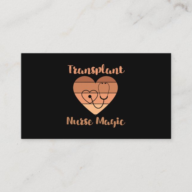 Transplant Nurse Magic Kidney Lung Surgery Organ D Business Card (Front)