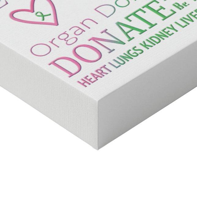 Transplant Organ Donation Awareness  Faux Canvas Print (Corner)