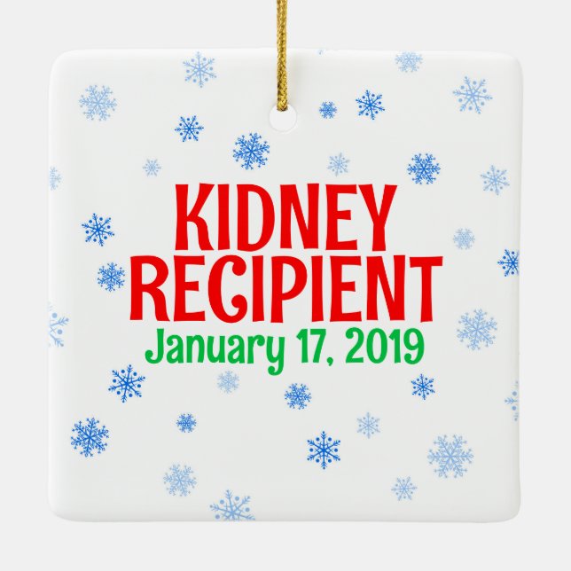 Transplant Recipient Butterfly Christmas Ceramic Ornament (Back)