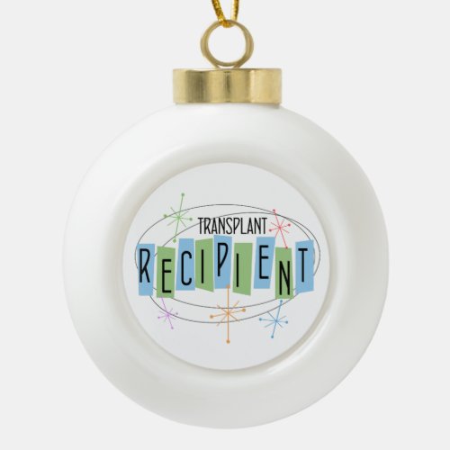 Transplant Recipient Retro Style Ceramic Ball Christmas Ornament