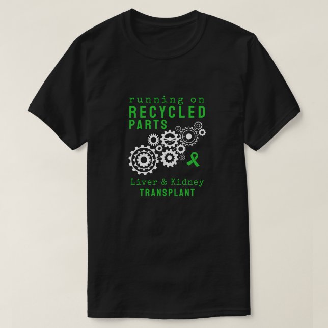 Transplant Recycled Parts Steampunk Gears Custom T-Shirt (Design Front)