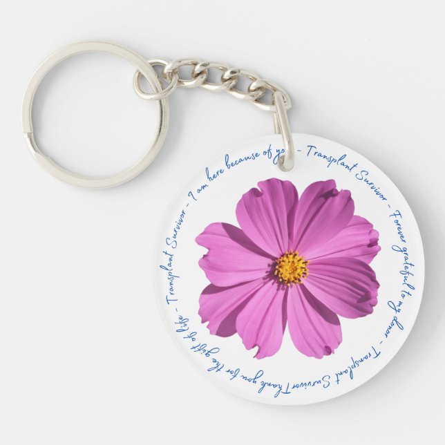 Transplant Survivor Flower Keychain (Front)