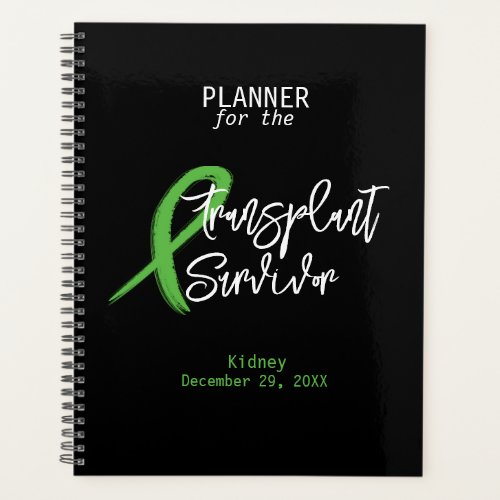 Transplant Survivor Green Ribbon Custom Planner