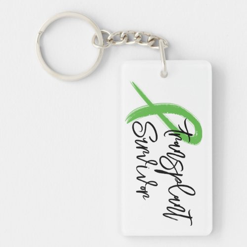 Transplant Survivor Green Ribbon Trendy Custom  Keychain