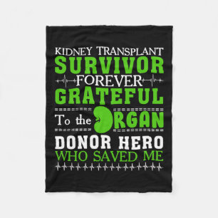 Transplant Survivor Organ Kidney Donor Recipient 1 Fleece Blanket