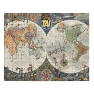 Transport Aeriens Internationaux World Map Jigsaw Puzzle