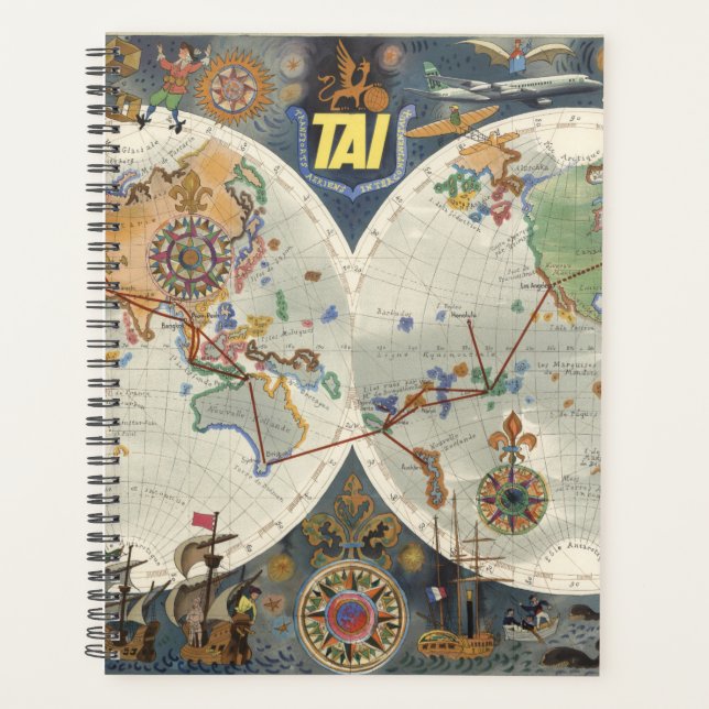 Transport Aeriens Internationaux World Map Planner (Front)