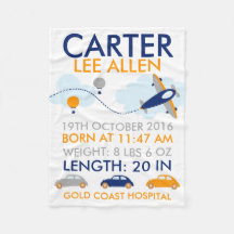 Transport Airplane Personalized Fleece Blanket
