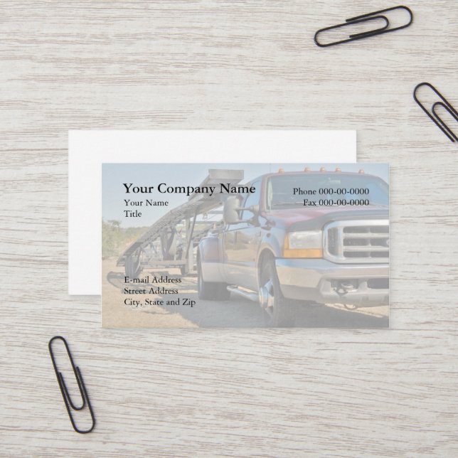 Transport Business Card (Front/Back In Situ)