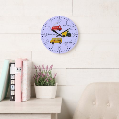 Transport children room large clock