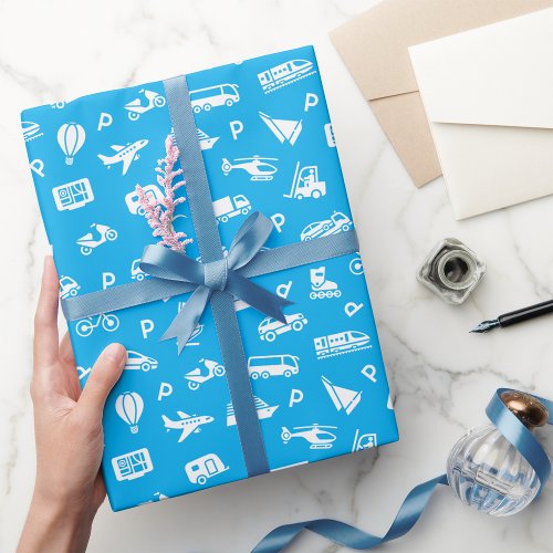 Transport Icons Wrapping Paper