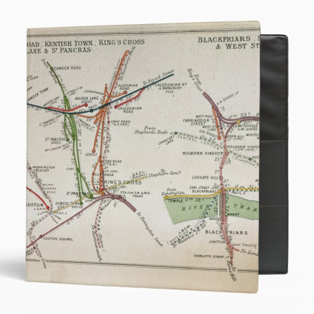 Transport map of London, c.1915 Binder (Front/Inside)