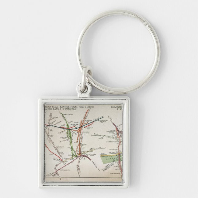 Transport map of London, c.1915 Keychain (Front)