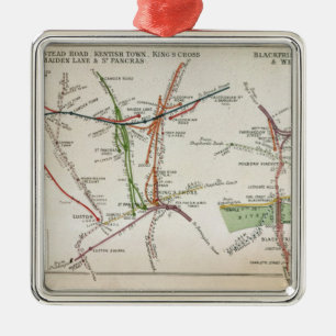 Transport map of London, c.1915 Metal Ornament