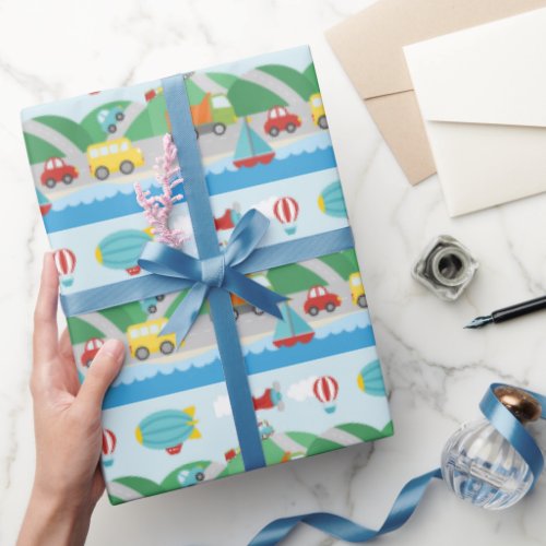 Transport Scene Wrapping Paper