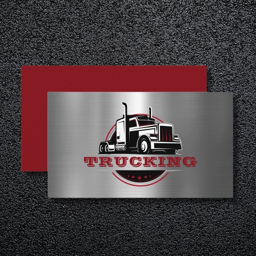 Transport Semi Trucking Trucker Metallic Business Card