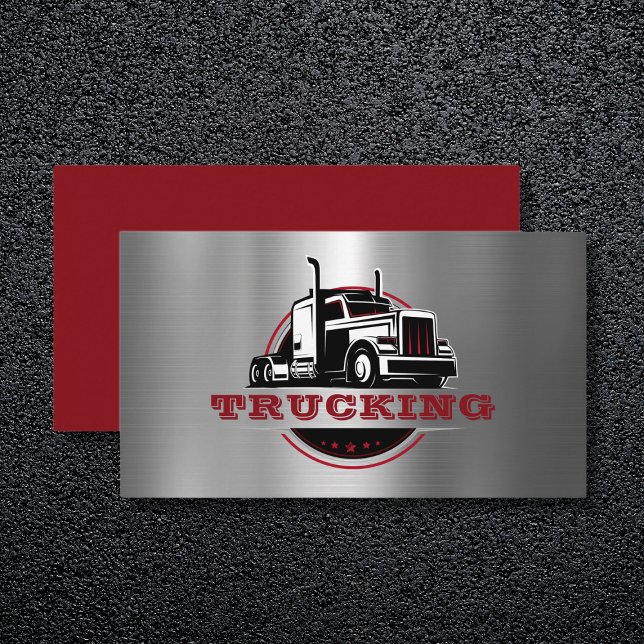 Transport Semi Trucking Trucker Metallic Business Card (Creator Uploaded)