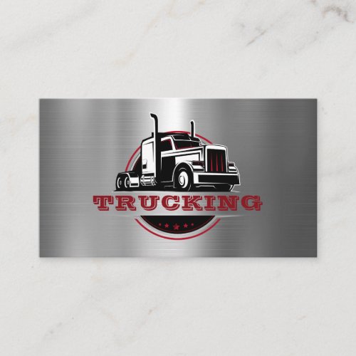 Transport Semi Trucking Trucker Metallic Business Card