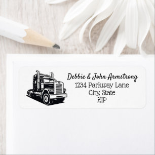 Transport Truck Freight Cool Logo Return Address Label