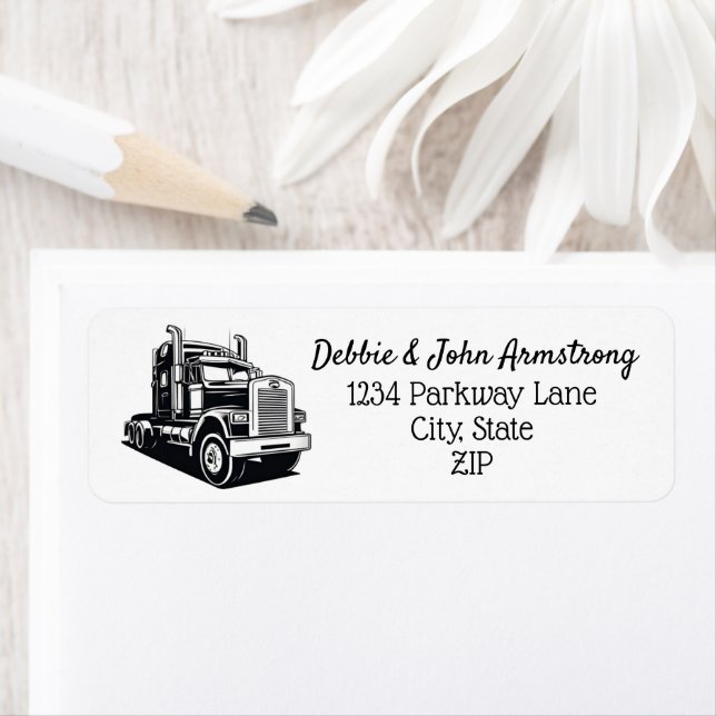 Transport Truck Freight Cool Logo Return Address Label (Insitu)
