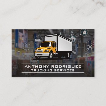 Transport Truck | Logistics Network Business Card by lovely_businesscards at Zazzle