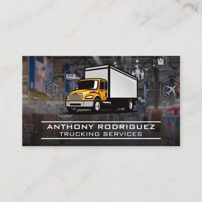 Transport Truck | Logistics Network Business Card (Front)