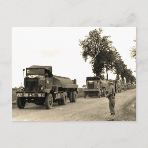 Transport Trucks Normandy 1944 Postcard