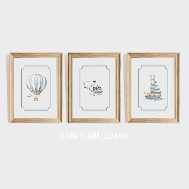 Transport Vehicle Nursery Wall Art Prints Set (Creator Uploaded)