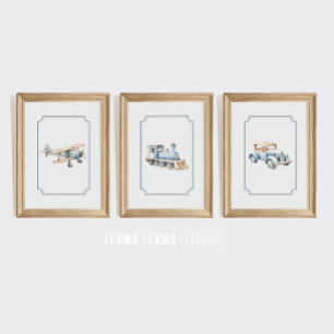 Transport Vehicle Nursery Wall Art Prints Set