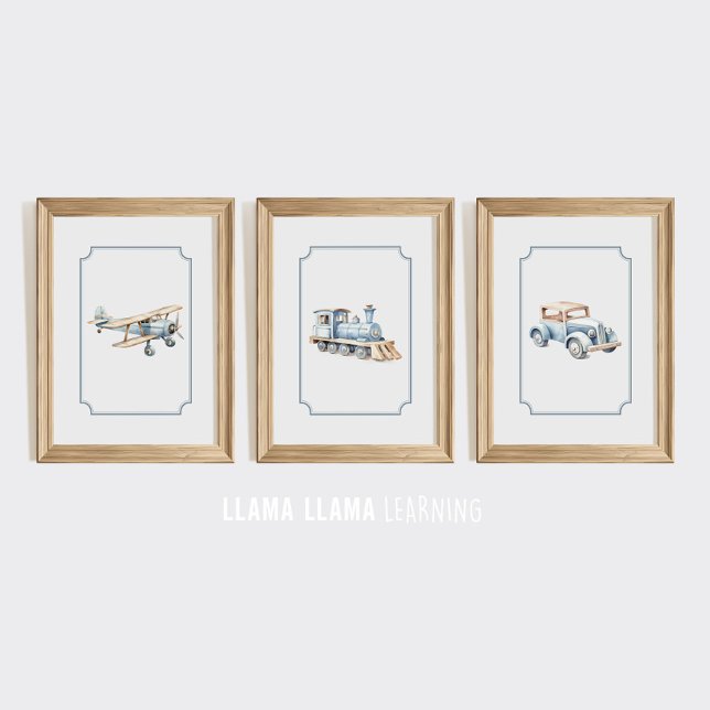 Transport Vehicle Nursery Wall Art Prints Set (Creator Uploaded)