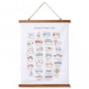 Transportation Alphabet ABC Kids Room Decor Hanging Tapestry