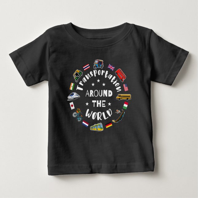 Transportation around the world baby T-Shirt (Front)