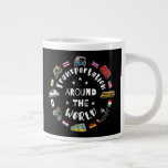 Transportation around the world giant coffee mug