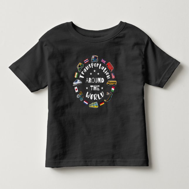 Transportation around the world toddler t-shirt (Front)