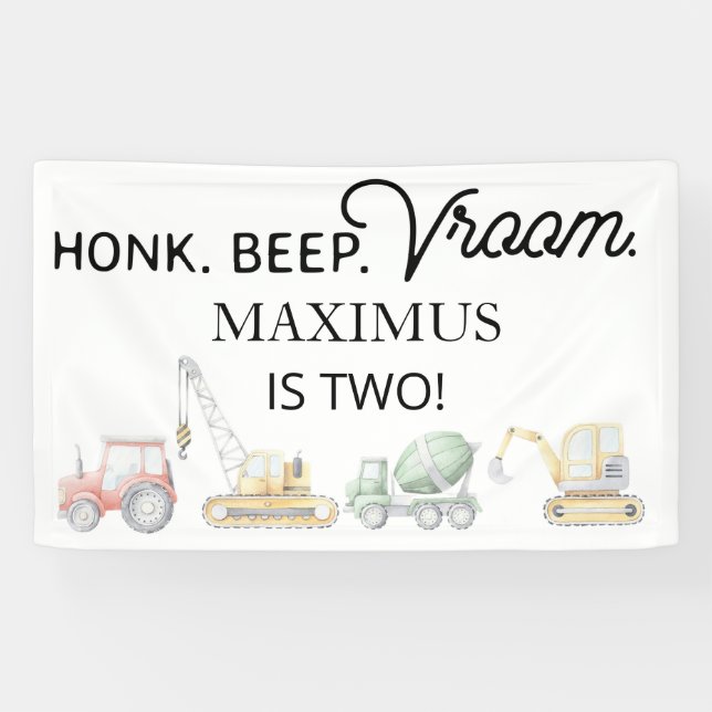 Transportation Birthday,Boy,Vehicles Birthday  Banner (Horizontal)