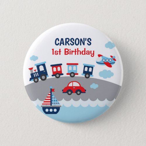 Transportation Birthday Button