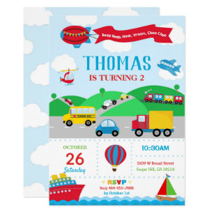 Transportation Party Invitations 6