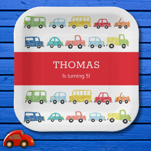 TRANSPORTATION BIRTHDAY INVITATION PAPER PLATES