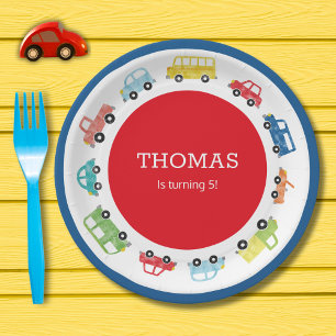 TRANSPORTATION BIRTHDAY INVITATION PAPER PLATES
