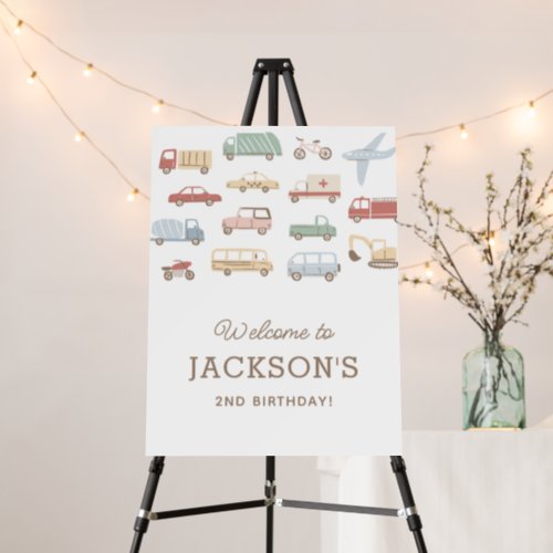 Transportation Birthday Party Welcome Sign